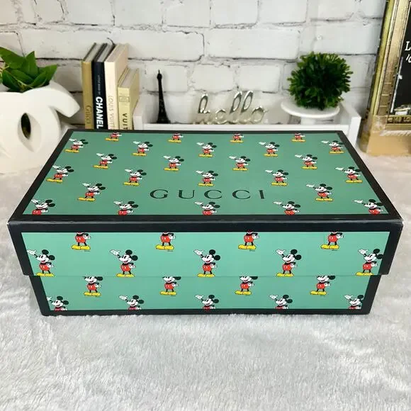 SOLD!! Gucci X Disney Mickey Mouse Large Shoe Box and dust bag STORAGE or decor! - Picture 2 of 10